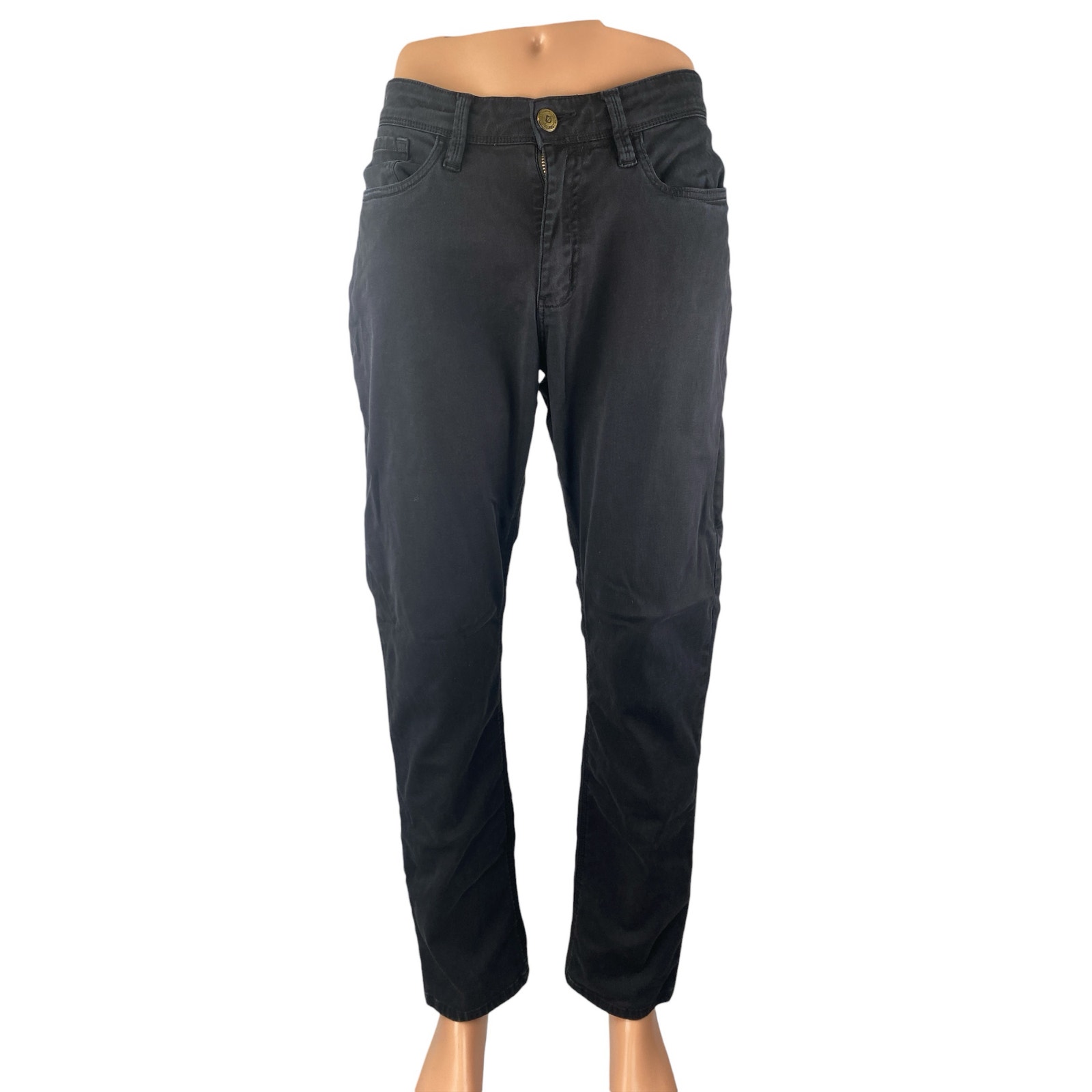 Du/Er Men's Black Mid Rise Slim Fit Straight Leg Performance Denim Jeans Pants M